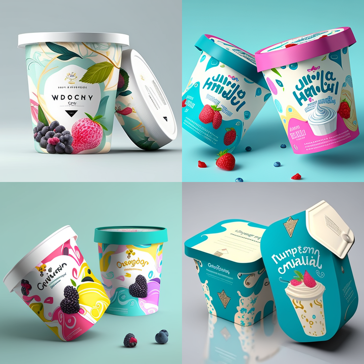 Midjourney跨境电商产品图设计：食品包装——酸奶